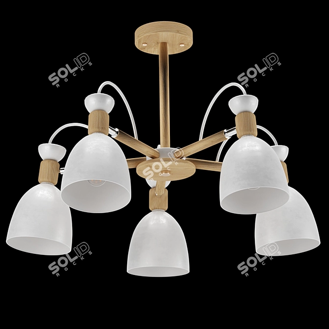 Title: White Shade Ceiling Luminaire by Evoluce 3D model image 1