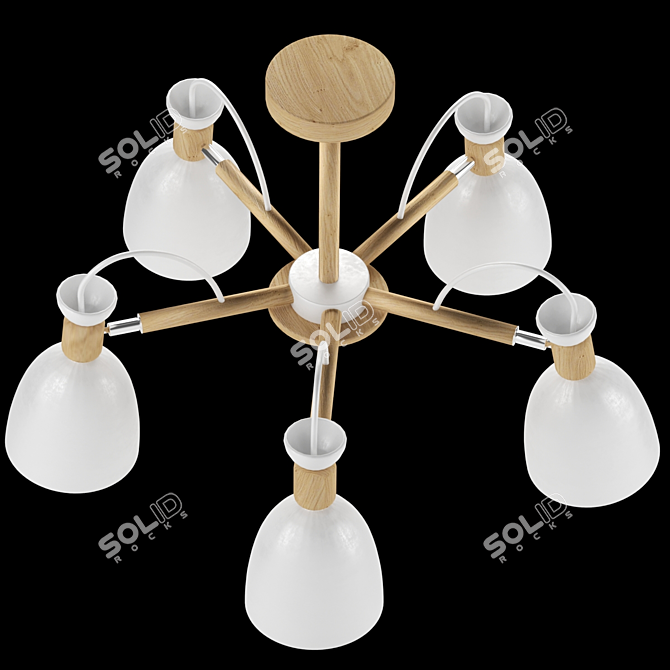 Title: White Shade Ceiling Luminaire by Evoluce 3D model image 2