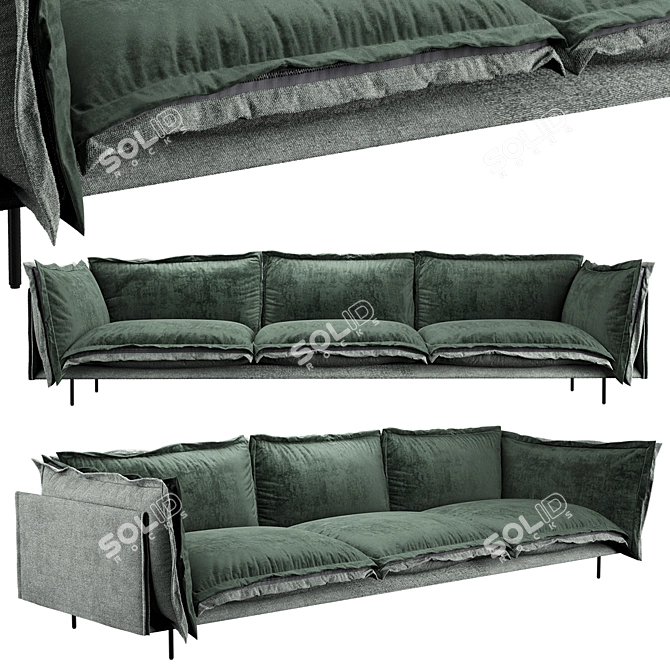Versa 3-Seater Reversible Sofa 3D model image 1
