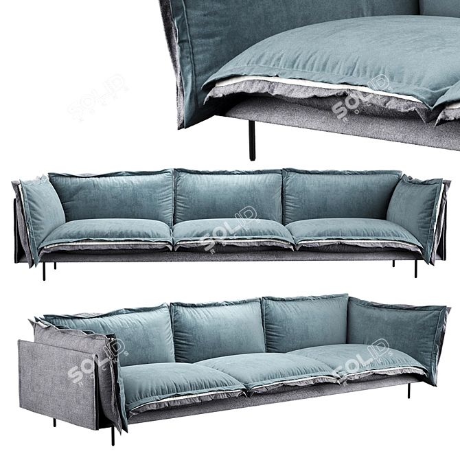 Versa 3-Seater Reversible Sofa 3D model image 2