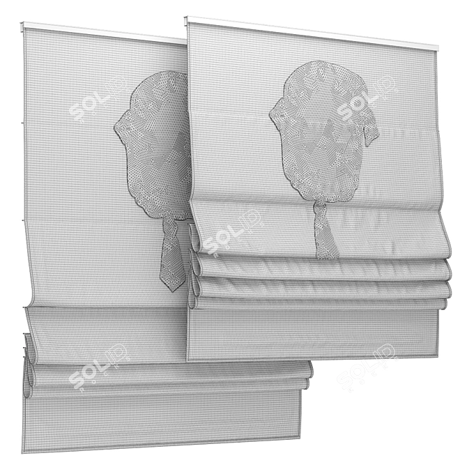 Child-Friendly Roman Blind 79: A Perfect Addition to Your Little One's Room 3D model image 3