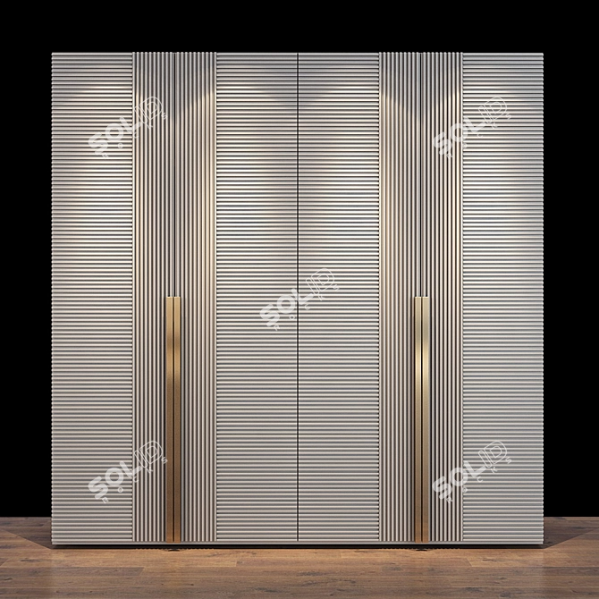 Russian Style Wooden Cabinet 3D model image 2