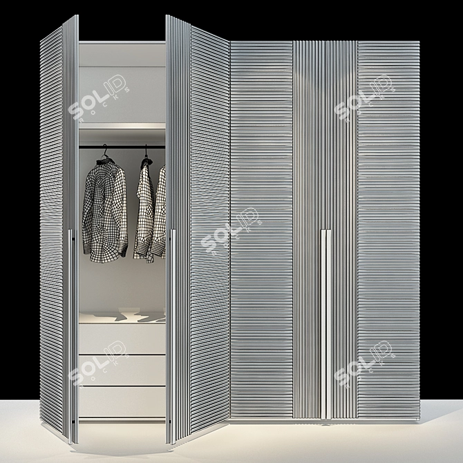 Russian Style Wooden Cabinet 3D model image 3