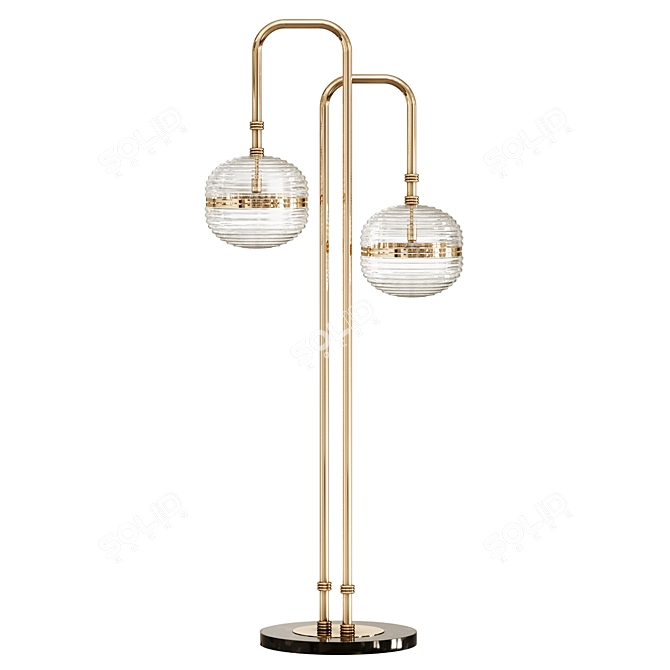 Magnetic Brass and Glass Fusion 3D model image 1