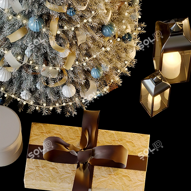 Festive Holiday Tree Décor 3D model image 2