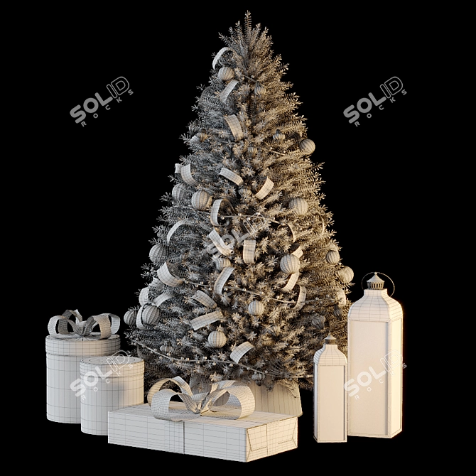 Festive Holiday Tree Décor 3D model image 3