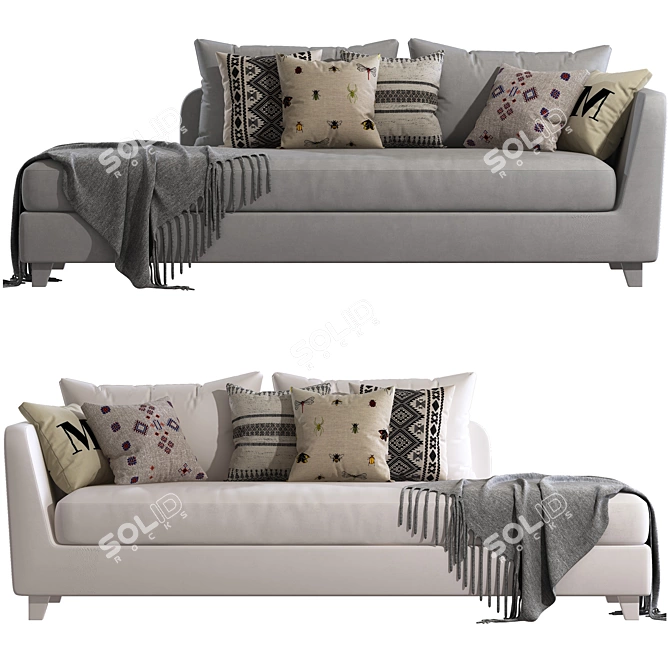 VICTOR Modern Couch - Stylish and Comfortable 3D model image 2