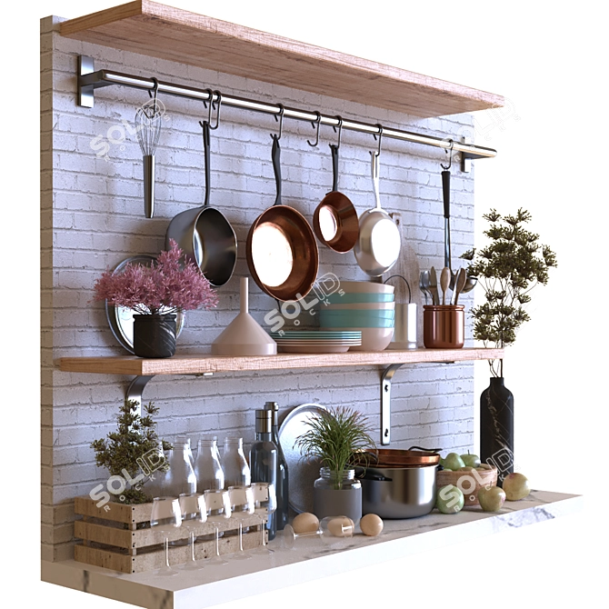 Elegant Kitchen Decor Set 3D model image 4