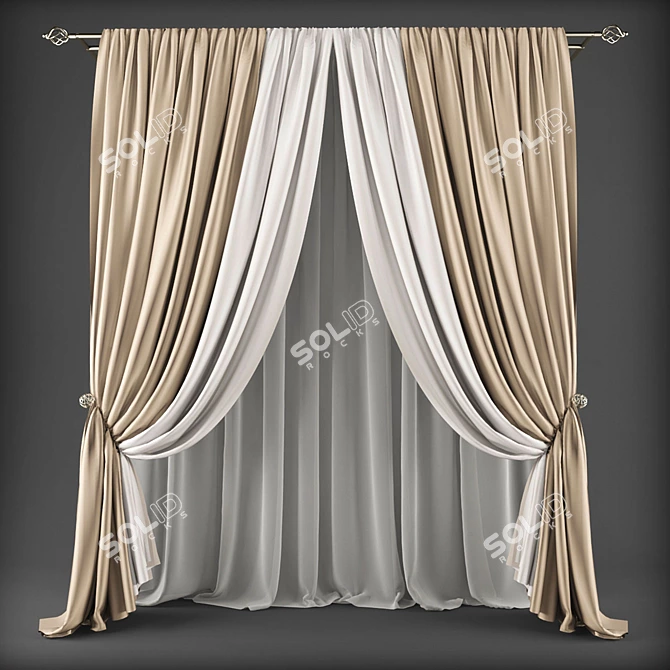 Stylish Curtain Panels for Perfect Décor 3D model image 1