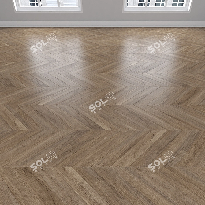 Parquet Oak: Herringbone, Linear, Chevron 3D model image 4