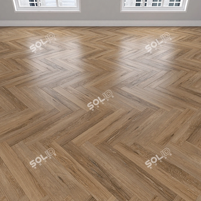 Oak Parquet: Herringbone, Linear, Chevron 3D model image 3