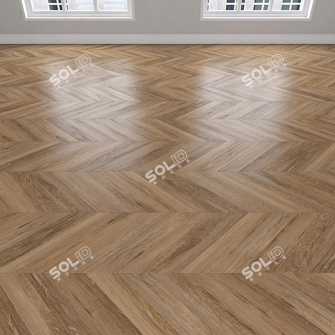 Oak Parquet: Herringbone, Linear, Chevron 3D model image 4