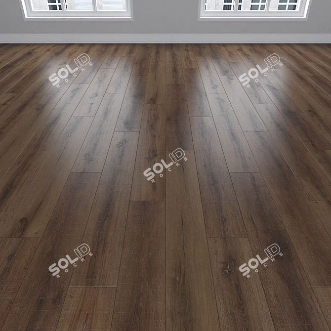 Three Types of Parquet Oak: Herringbone, Linear, Chevron 3D model image 2