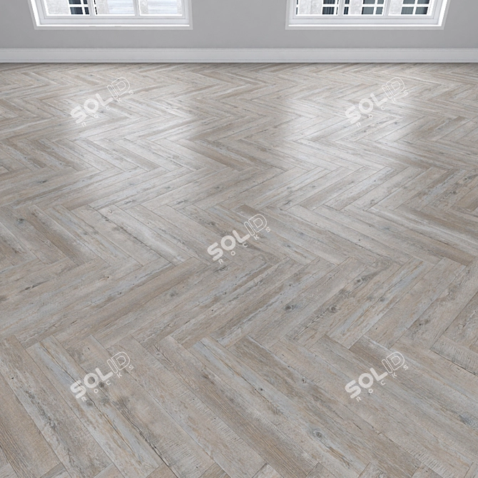 Elegant Parquet Oak Flooring 3D model image 3