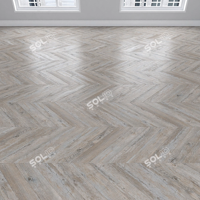 Elegant Parquet Oak Flooring 3D model image 4