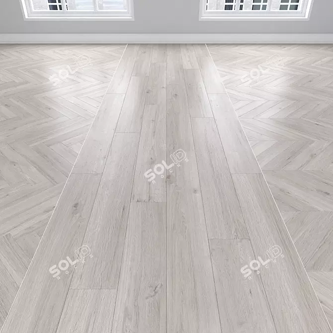 Oak Parquet: Herringbone, Linear, Chevron 3D model image 1