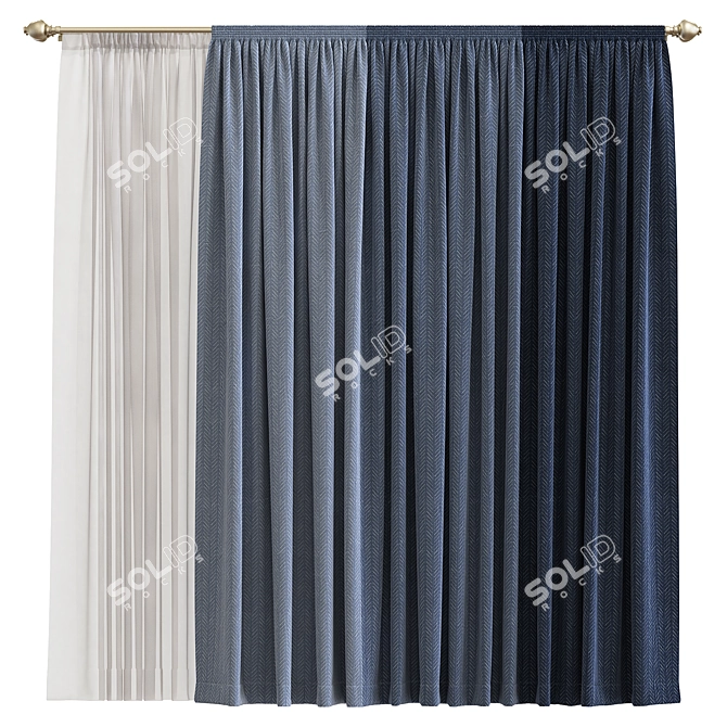 Refined Curtain Design 3D model image 1