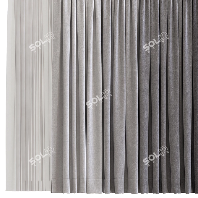 Premium Curtain 754: Superior Design 3D model image 2