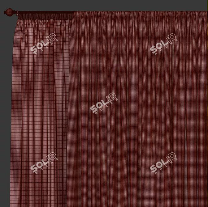 Premium Curtain 754: Superior Design 3D model image 3