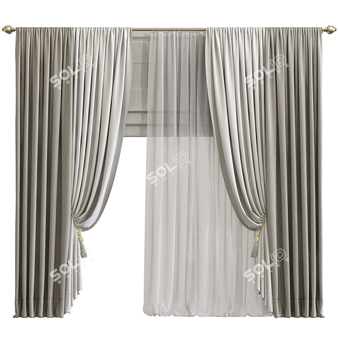 755 Curtain: Uniquely Designed and Made 3D model image 1