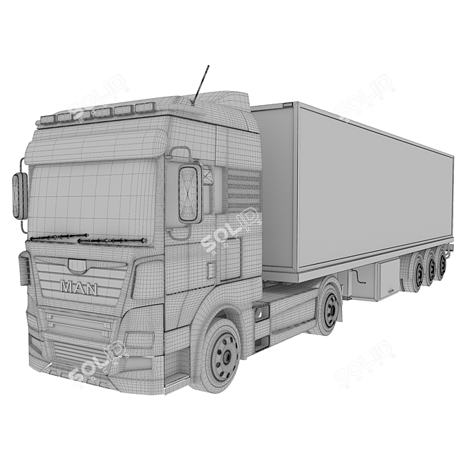 2015 MAN-Truck 3D Model 3D model image 5