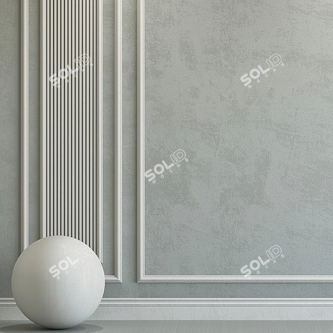 Elegant Plaster with Molding 116 3D model image 2