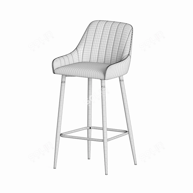 Luxury Hamburg Velvet Bar Chair 3D model image 3