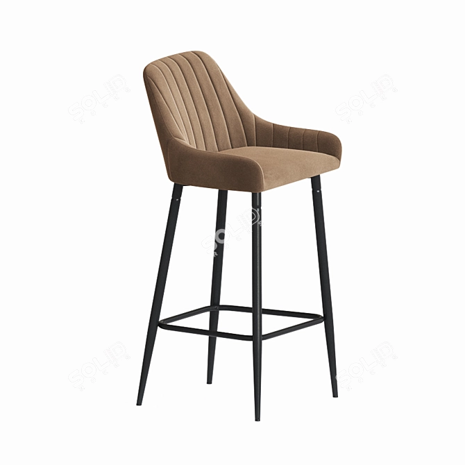 Luxury Hamburg Velvet Bar Chair 3D model image 4