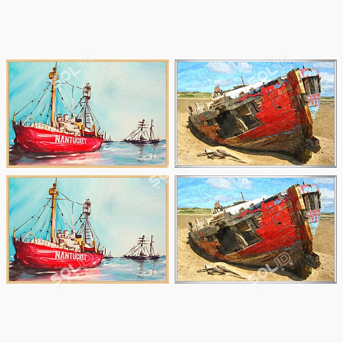 Gallery Collection: Set of 2 Wall Paintings 3D model image 3