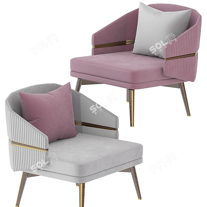 Aster Billy: Sophisticated Armchair Bliss 3D model image 1