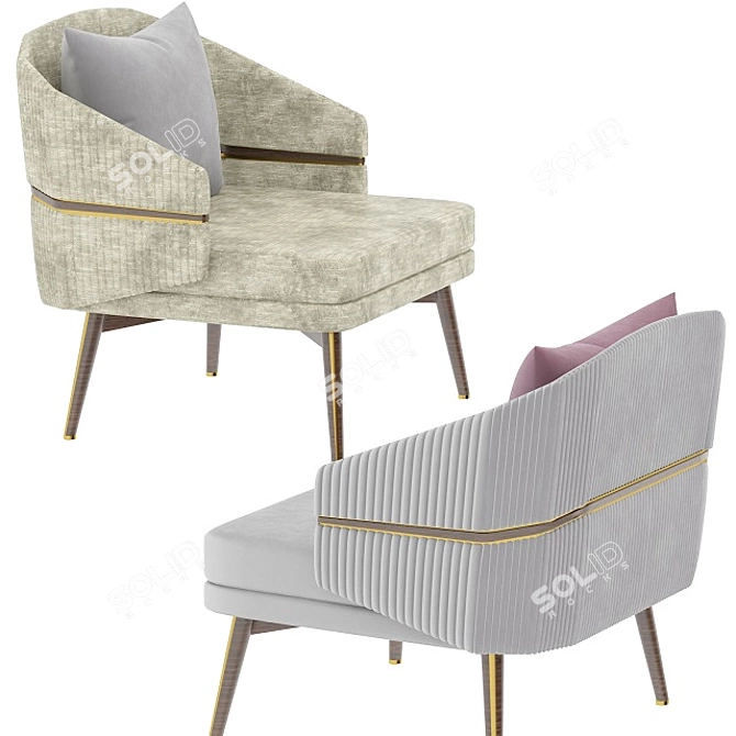 Aster Billy: Sophisticated Armchair Bliss 3D model image 2