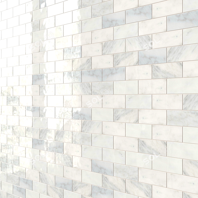 Ferrara Mosaic Tiles: Argento, Bianco, Nero 3D model image 3