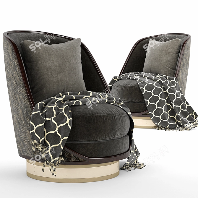 Sleek Spin Caracole Chair 3D model image 2