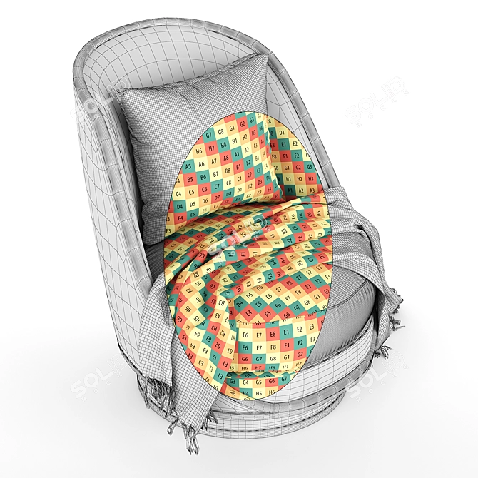 Sleek Spin Caracole Chair 3D model image 1