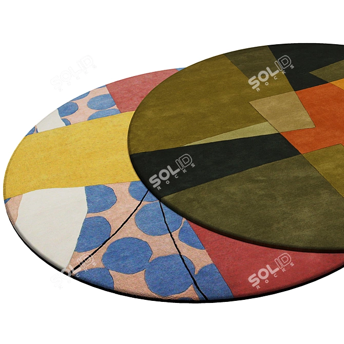 Round Interior Carpet 3D model image 2