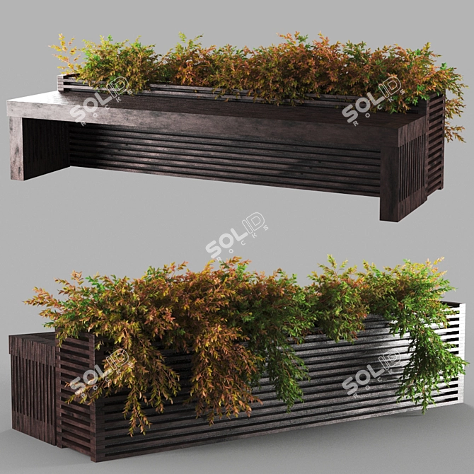 Sleek Poly Bench 3D model image 1