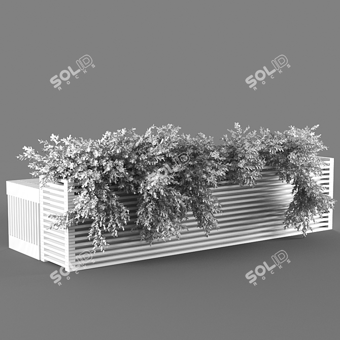 Sleek Poly Bench 3D model image 3