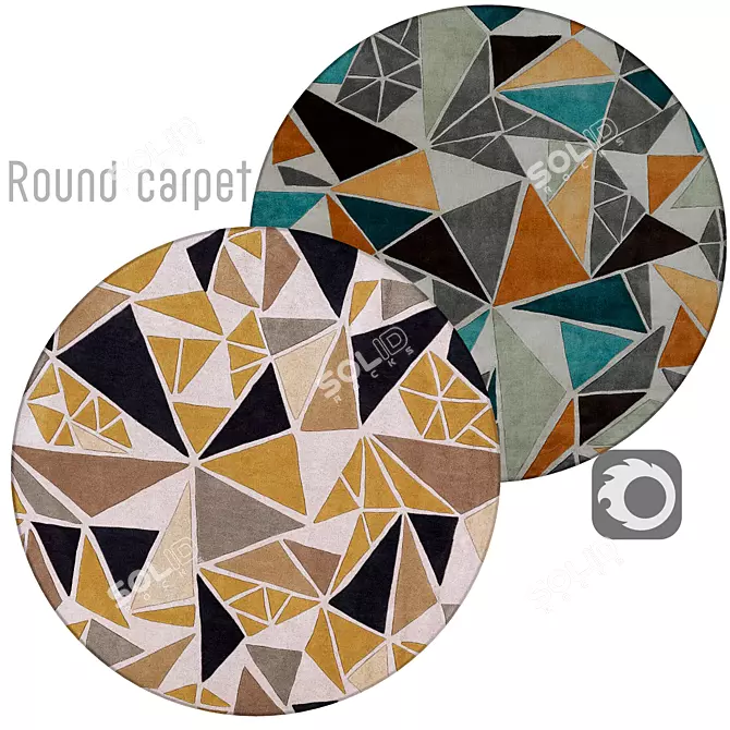 Circular Interior Rug (Круглый ковер для интерьера) 3D model image 1