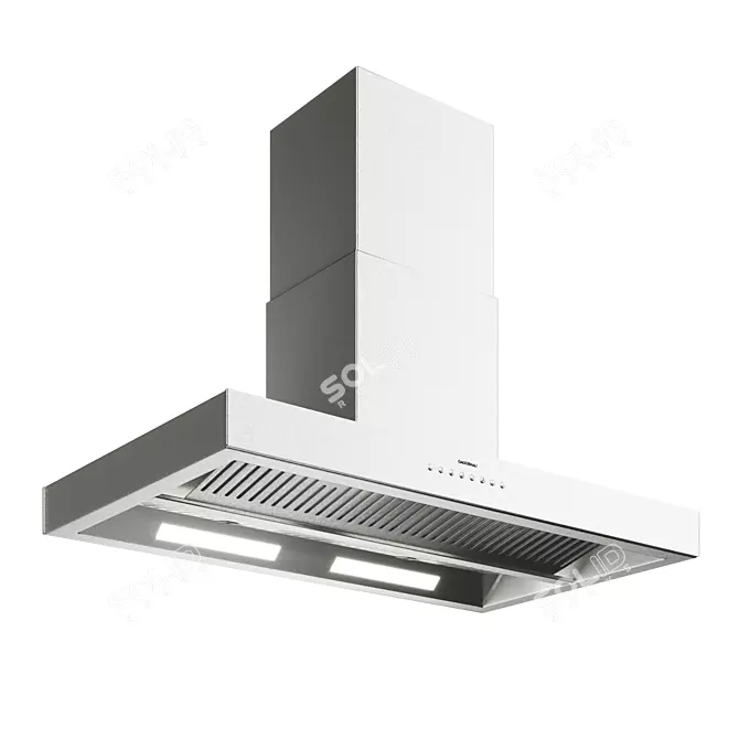 Gaggenau AI442120: Sleek Stainless Steel Island Hood 3D model image 1