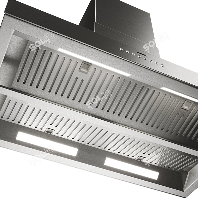 Gaggenau AI442120: Sleek Stainless Steel Island Hood 3D model image 2