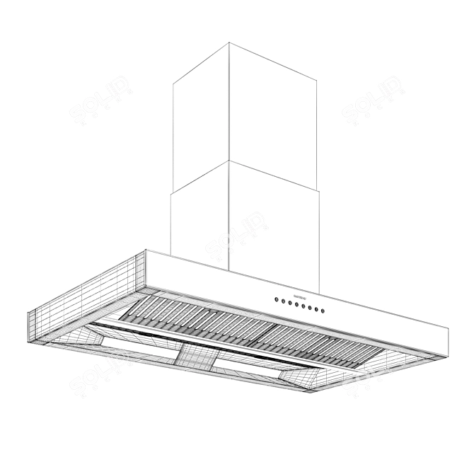 Gaggenau AI442120: Sleek Stainless Steel Island Hood 3D model image 5