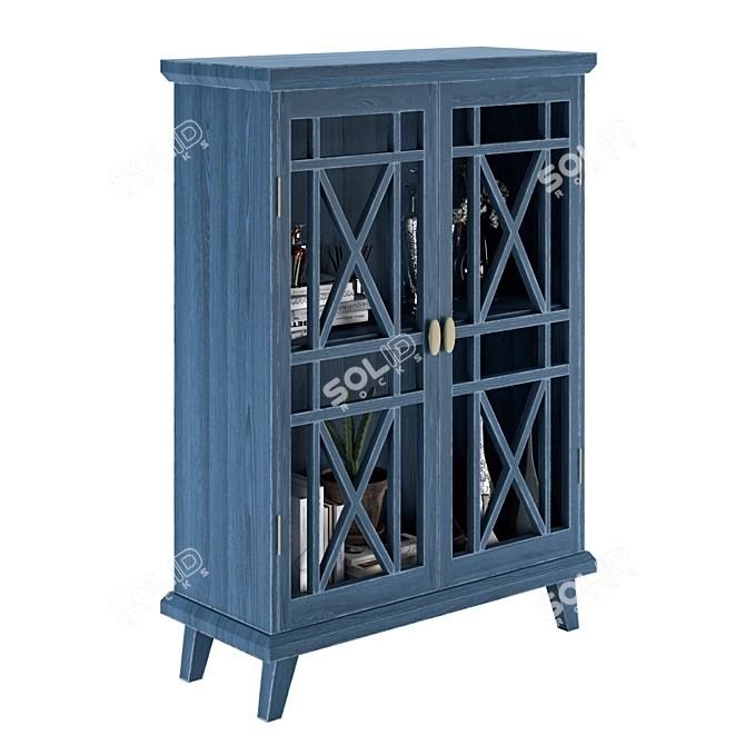 Spacious 4-Door Storage Cabinet 3D model image 2