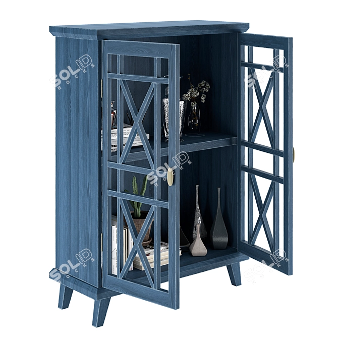 Spacious 4-Door Storage Cabinet 3D model image 4