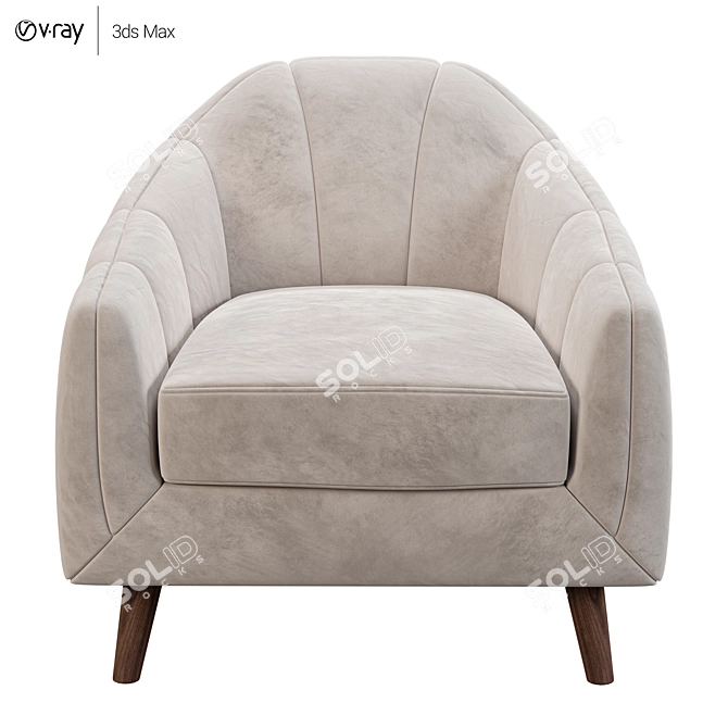 Elegant Jasmine Lite Armchair, 102x100cm 3D model image 3