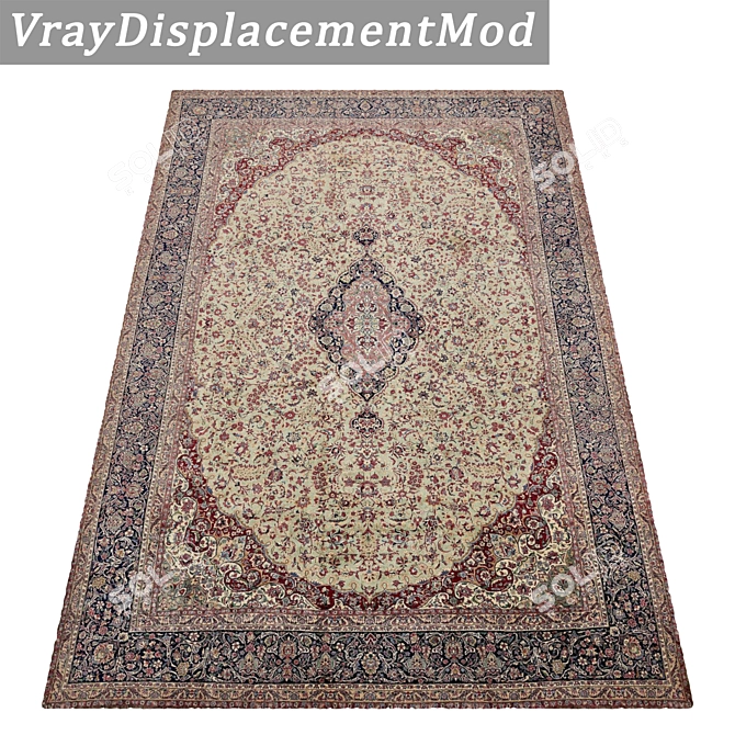 Title: Luxury Carpet Collection: Set of 3 High-Quality Textured Rugs 3D model image 3