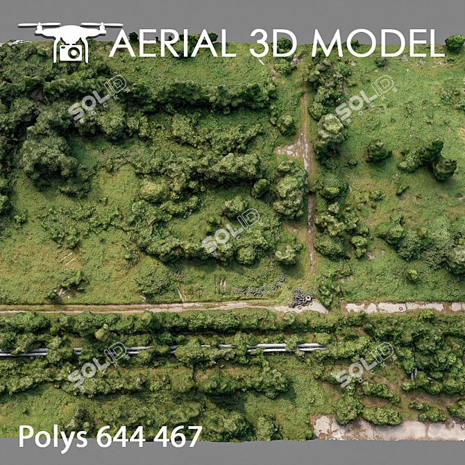 Aerial Landscape Scan: Industrial Zone 3D model image 4