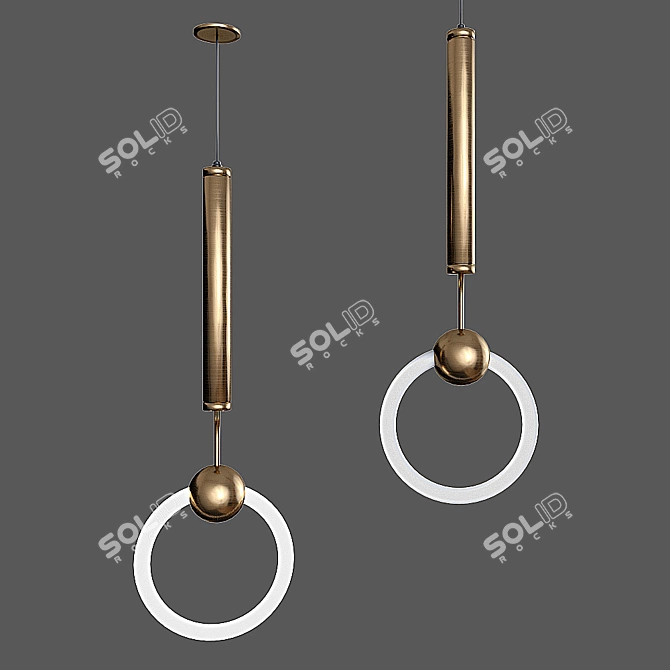 LED Ring Light - 120cm Height 3D model image 10