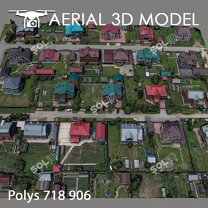 Title: 3D Aerial Landscape Model 3D model image 4