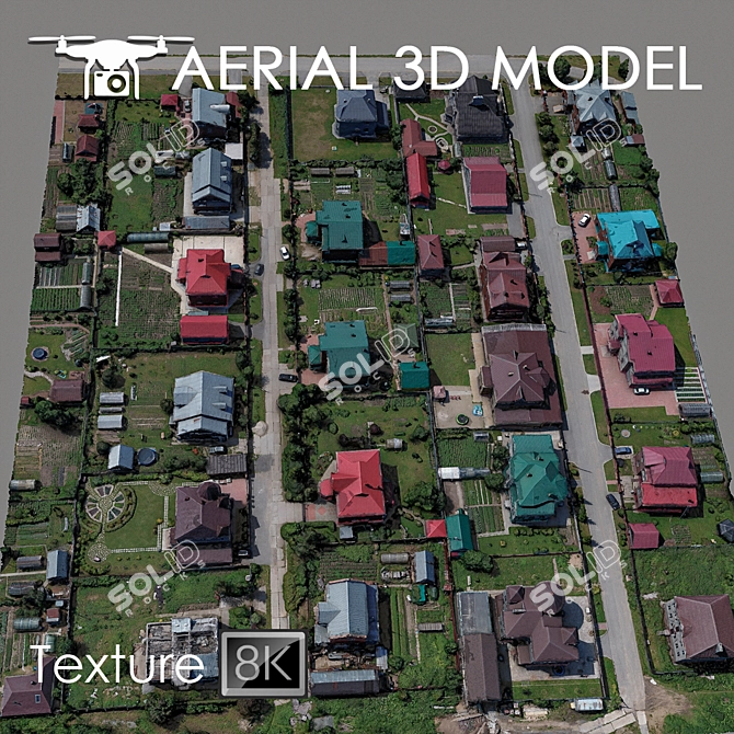 Title: High-altitude 3D Terrain Scan 3D model image 2