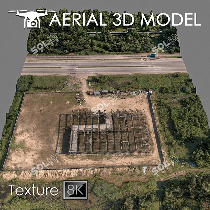 Aerial Landscape Model: Industrial Zone 79 3D model image 2